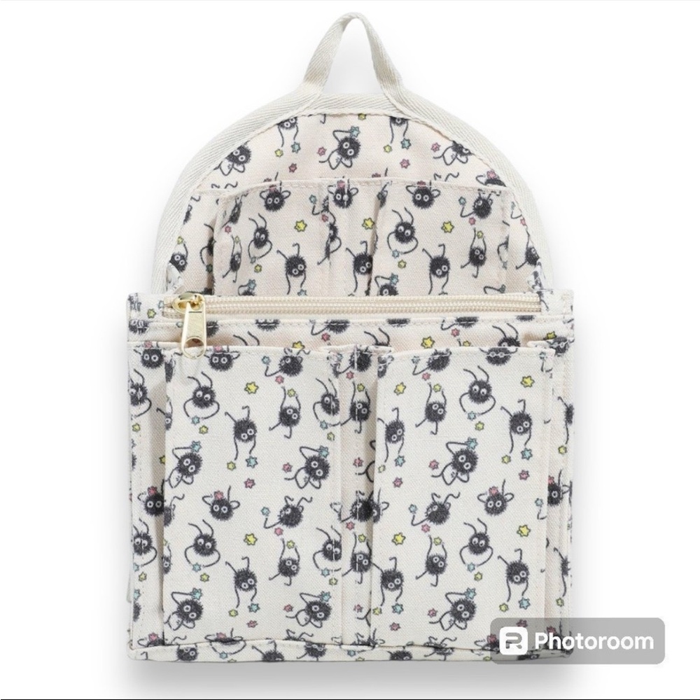 Studio Ghibli Spirited Away Soot Sprites Allover Print Mini Backpack Organizer